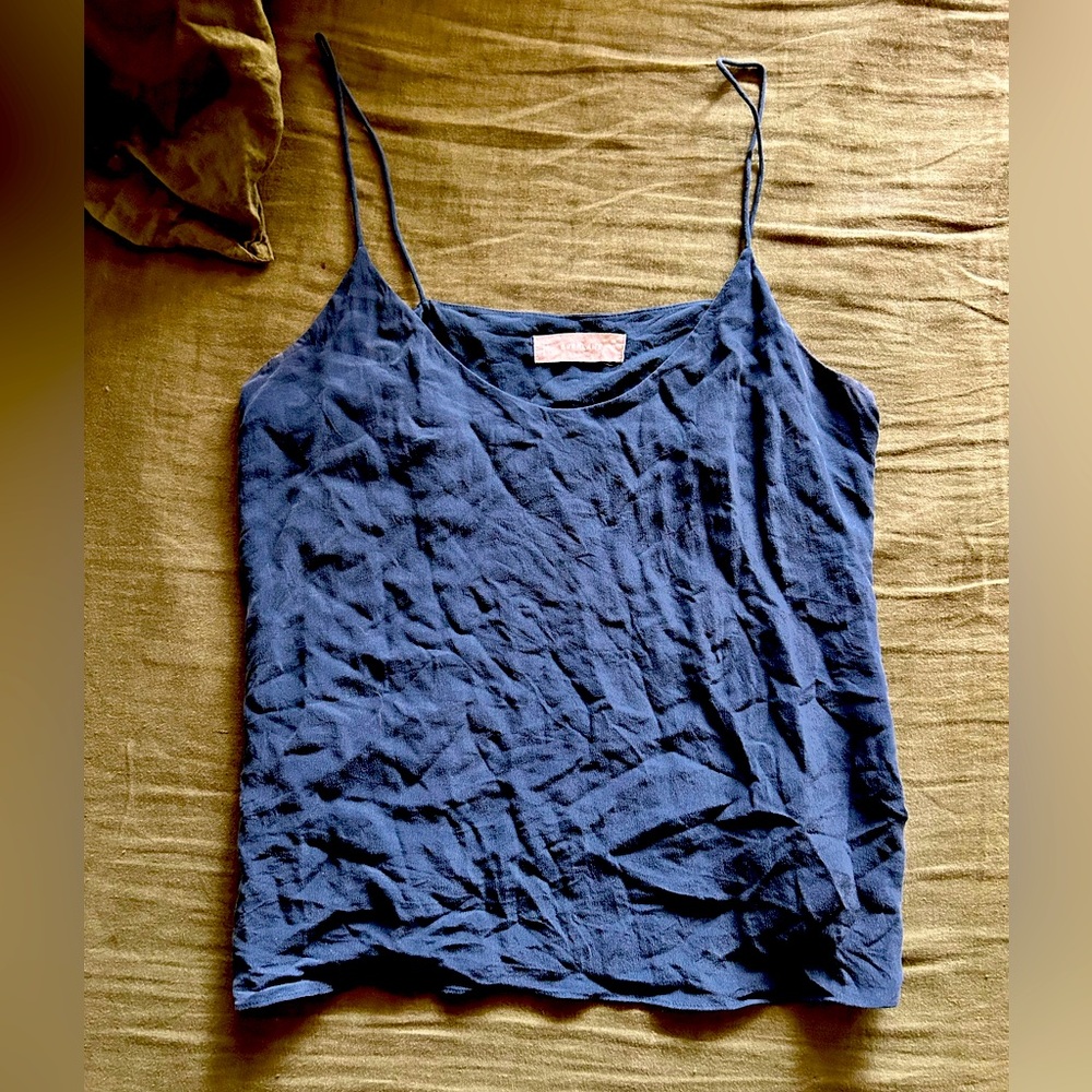 Everlane 100% Silk Tank - Navy